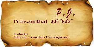 Princzenthal Jákó névjegykártya